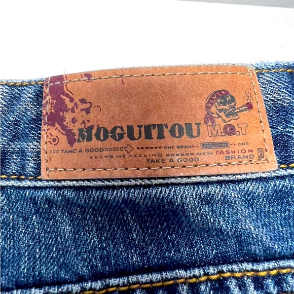 Vintage Moguitou MGT fashion brand distressed Embroidered Straight Low Rise 28 - Picture 4 of 9